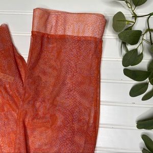 Free People Pink And Orange Snake Print Leggings, Size Small